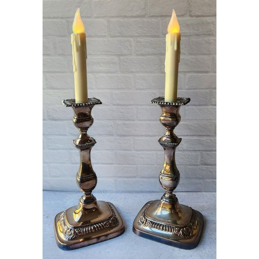 Vtg International Lord Robert Silver SILVERPLATE Come Apart 3 Light Candelabras - Picture 7 of 10
